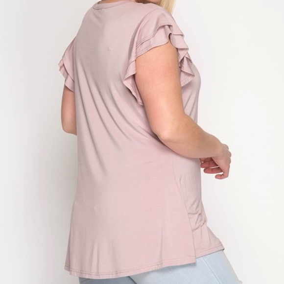 Ruffled Round Neck Knit Top - Picture 4 of 4